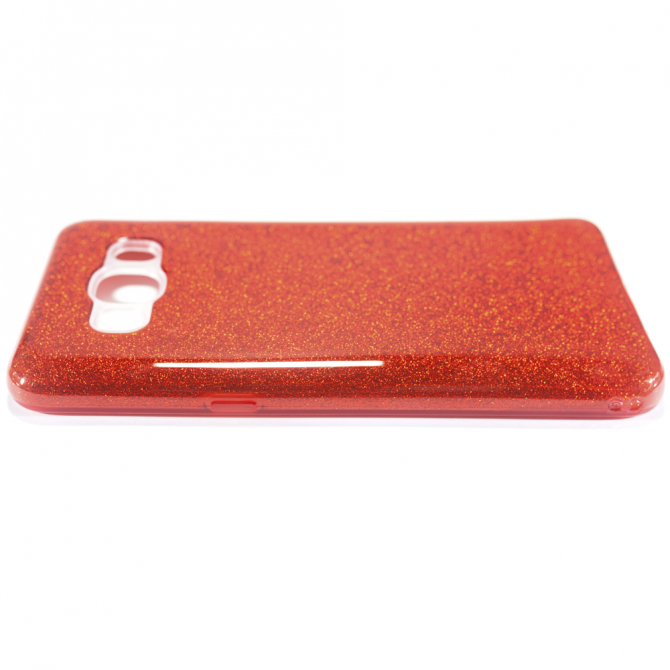 Чохол Silicone 3in1 Блискітки для Samsung J710 Червоний-4
