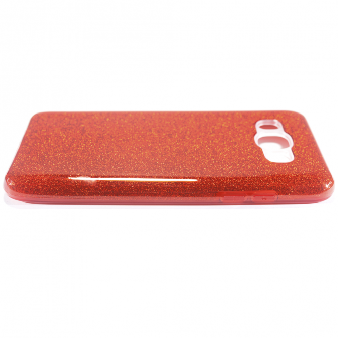 Чохол Silicone 3in1 Блискітки для Samsung J710 Червоний-5
