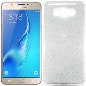 Чехол Silicone 3in1 Блёстки для Samsung J710 White