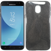 Чехол Silicone 3in1 Блёстки для Samsung J730 Чёрный
