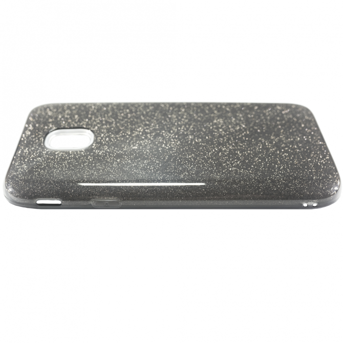 Чохол Silicone 3in1 Блискітки для Samsung J730 Чорний-3