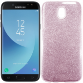 Чехол Silicone 3in1 Блёстки для Samsung J730 Pink