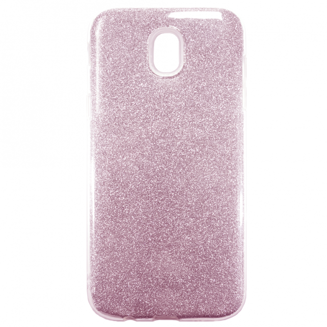 Чохол Silicone 3in1 Блискітки для Samsung J730 Рожевий-1