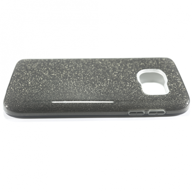 Чехол Silicone 3in1 Блёстки для Samsung G935 Galaxy S7 Edge Чёрный-5