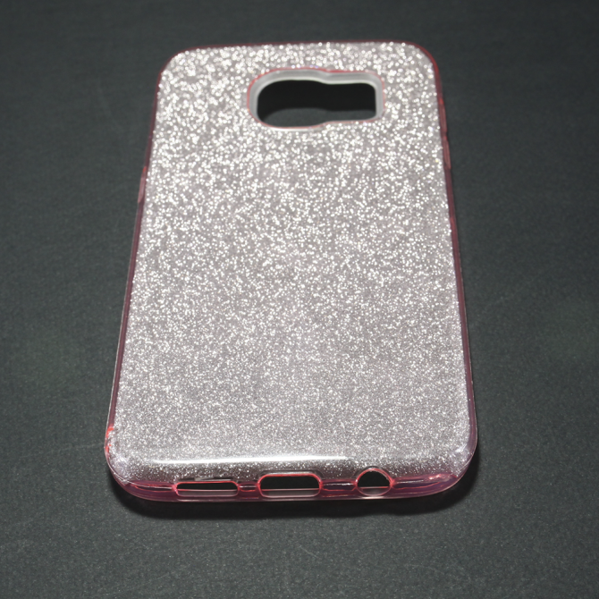 Чохол Silicone 3in1 Блискітки для Samsung G935 Galaxy S7 Edge Рожевий-2