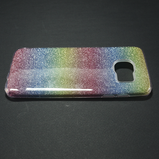 Чехол Silicone 3in1 Блёстки для Samsung G935 Galaxy S7 Edge Rainbow-4