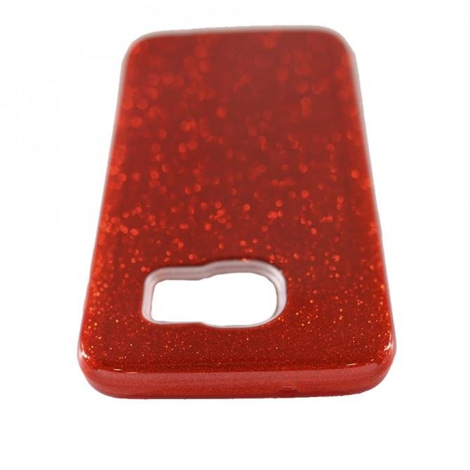 Чехол Silicone 3in1 Блёстки для Samsung G935 Galaxy S7 Edge Red-3