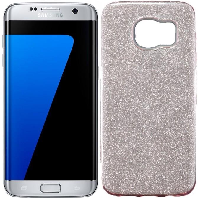Чехол Silicone 3in1 Блёстки для Samsung G930 Galaxy S7 Pink