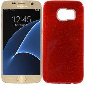 Чехол Silicone 3in1 Блёстки для Samsung G930 Galaxy S7 Red