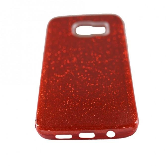 Чехол Silicone 3in1 Блёстки для Samsung G930 Galaxy S7 Red-3