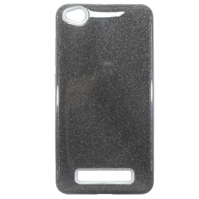 Чехол Silicone 3in1 Блёстки для Xiaomi Redmi 4a Чёрный-1