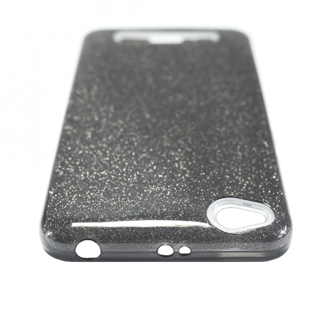 Чехол Silicone 3in1 Блёстки для Xiaomi Redmi 4a Чёрный-5