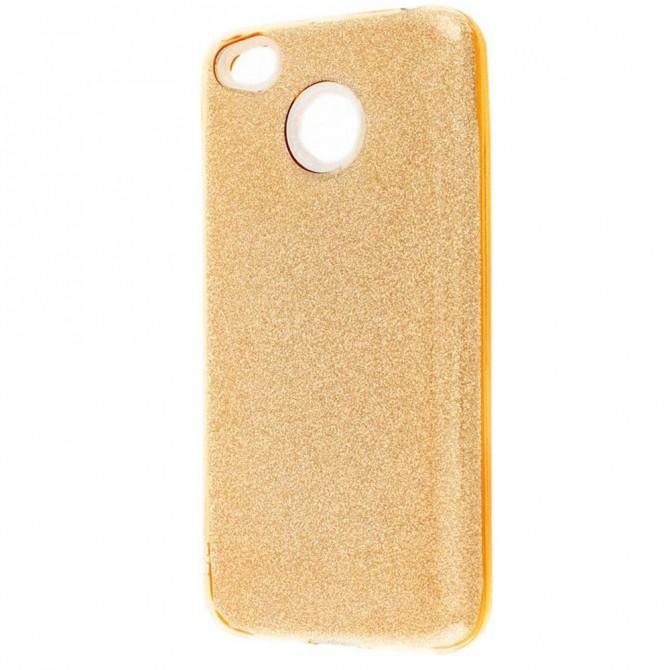 Чехол Silicone 3in1 Блёстки для Xiaomi Redmi 4x Gold