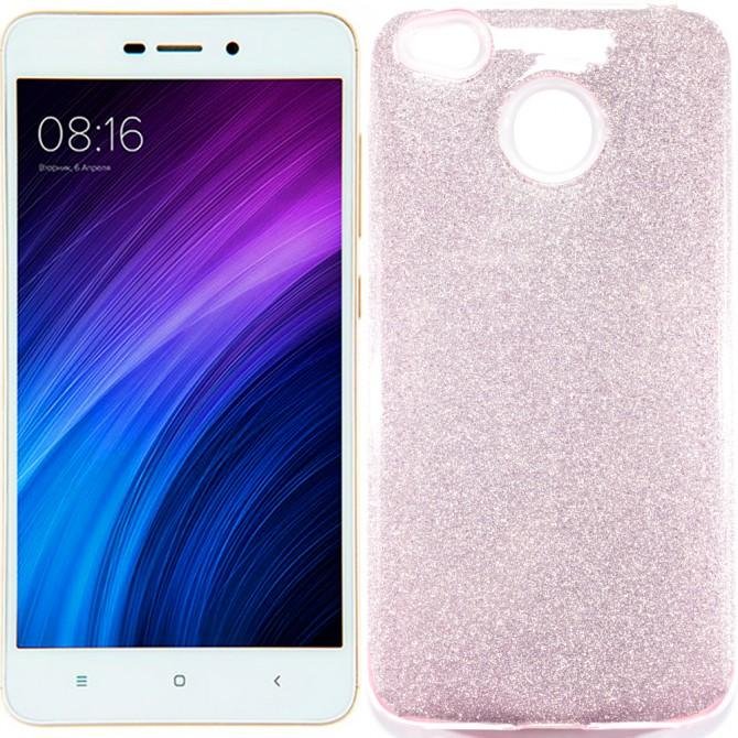 Чехол Silicone 3in1 Блёстки для Xiaomi Redmi 4x Pink