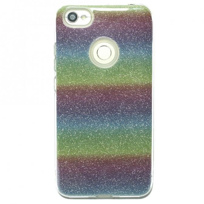 Чохол Silicone 3in1 Блискітки для Xiaomi REDMI NOTE 5A Веселка-1
