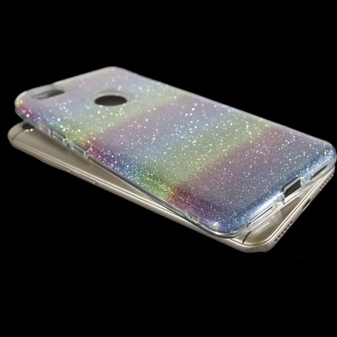 Чохол Silicone 3in1 Блискітки для Xiaomi REDMI NOTE 5A Веселка-2