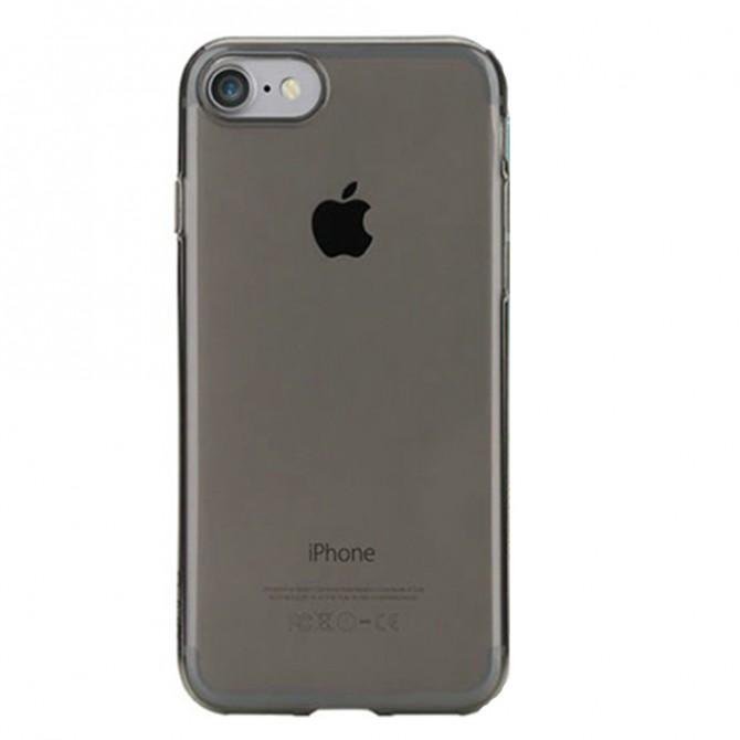 Чехол TPU ROCK Slim Jacket для Apple iPhone 7 (4.7") (прозрачный Чёрный с заглушкой)-1