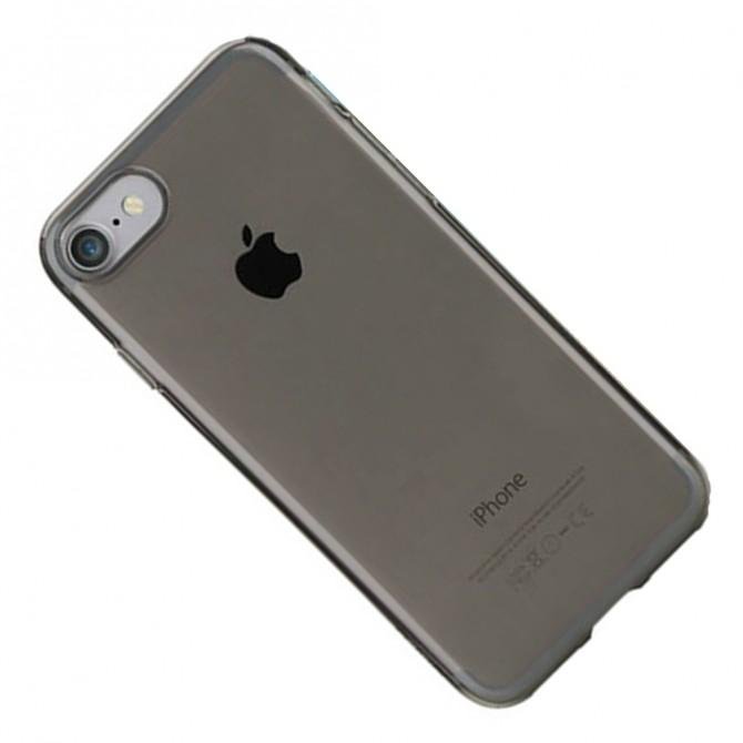 Чехол TPU ROCK Slim Jacket для Apple iPhone 7 (4.7") (прозрачный Чёрный с заглушкой)-2