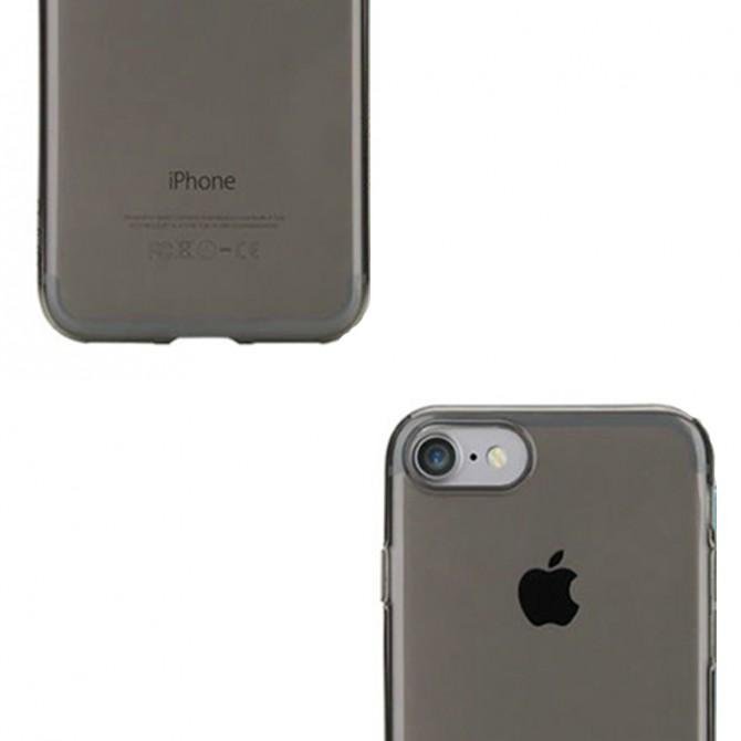 Чехол TPU ROCK Slim Jacket для Apple iPhone 7 (4.7") (прозрачный Чёрный с заглушкой)-3