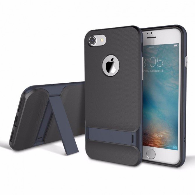 Чохол Rock Royce Series TPU+PC для Apple iPhone 7 (4.7") (Чорний / Синій)