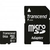 Карта памяти Transcend MicroSDHC 64GB Class10 UHS-I U1+SD Адаптер