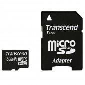Карта памяти Transcend MicroSDHC 8GB Class10 UHS-I U1+SD Адаптер