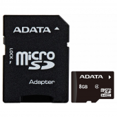 Карта памяти ADATA microSDHC 8GB Class4 + SD Адаптер