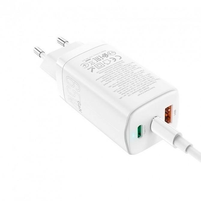 МЗП 1USB + 2Type-C Hoco DC40 65W + QC3.0 White-1