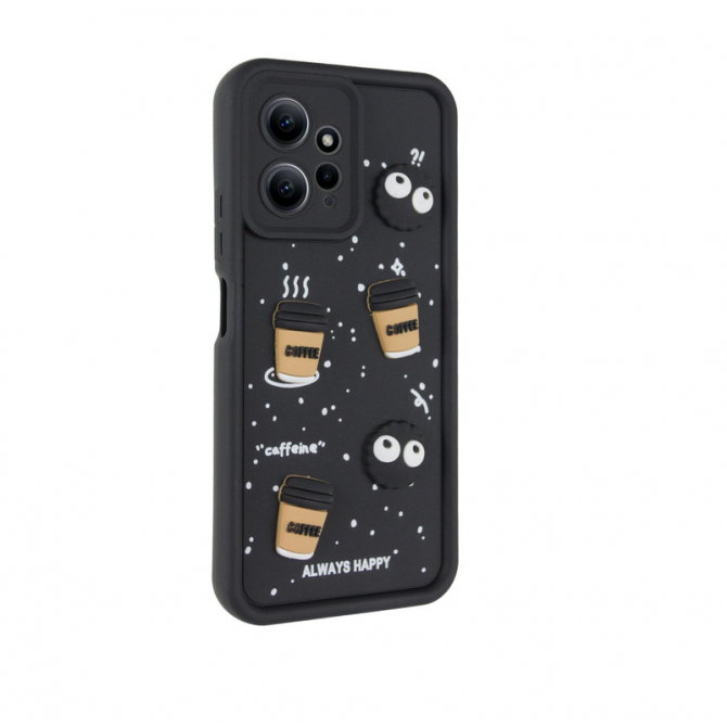 Чехол TPU Toys Case для Xiaomi Redmi Note 12 4G (Black / Always Happy)