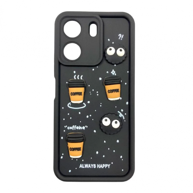 Чехол TPU Toys Case для Xiaomi Redmi Note 12 4G (Black / Always Happy)-1
