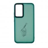 Силиконовая накладка OPrint Cкандынавия black для Xiaomi Redmi Note 10 Pro Топор / зеленый