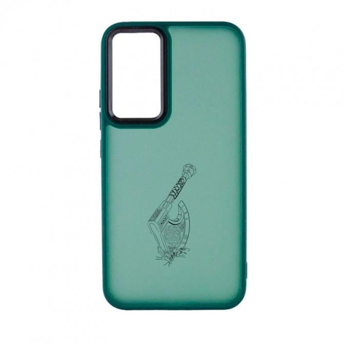 Силиконовая накладка OPrint Cкандынавия black для Xiaomi Redmi Note 10 Pro Топор / зеленый