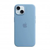 Оригінальний силіконовий чохол для iPhone 15 Light Blue FULL Оригінальний силіконовий чохол для iPhone 15 Light Blue FULL