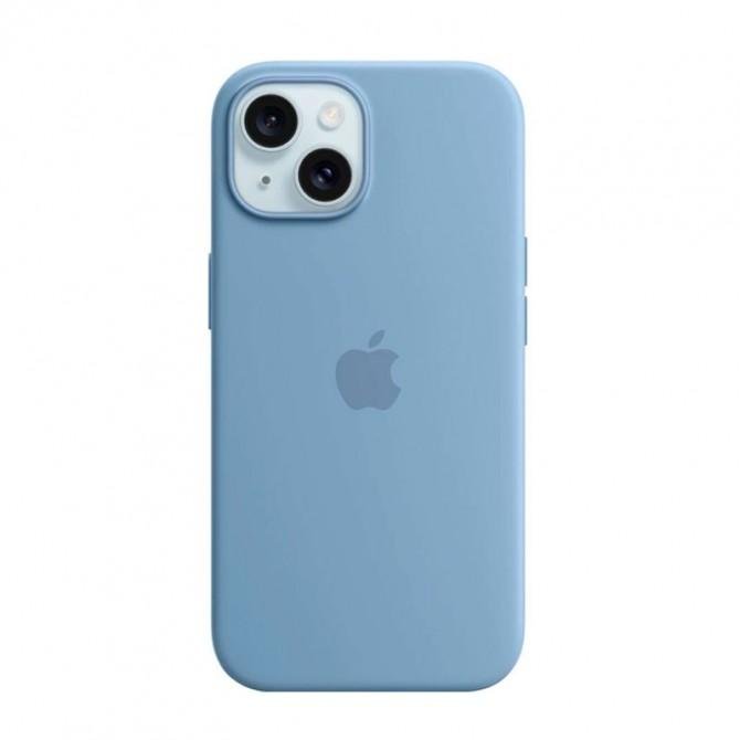 Оригінальний силіконовий чохол для iPhone 15 Light Blue FULL