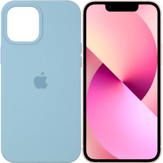 Оригінальний силіконовий чохол для iPhone 13 Небесно Синій FULL-1