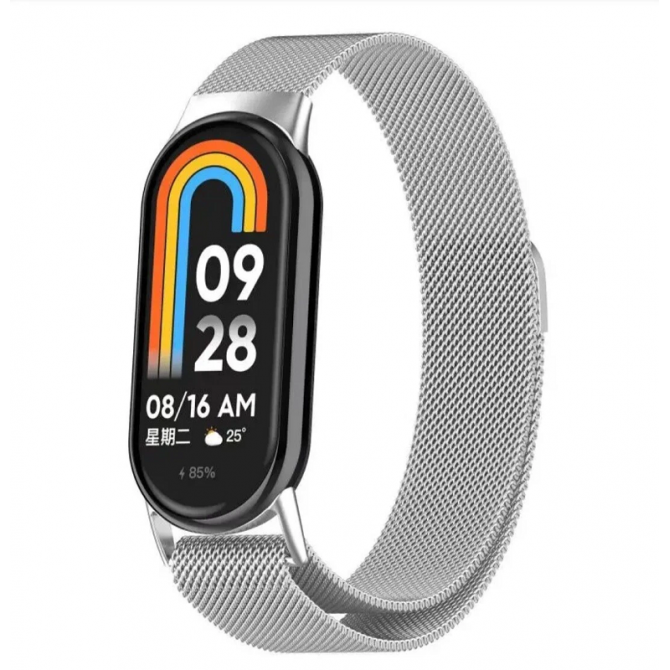 Браслет для Xiaomi Band 8 milanese design White