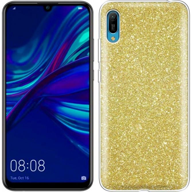 Чехол Silicone 3in1 Блёстки для Huawei Y6 2019/Y6s Gold