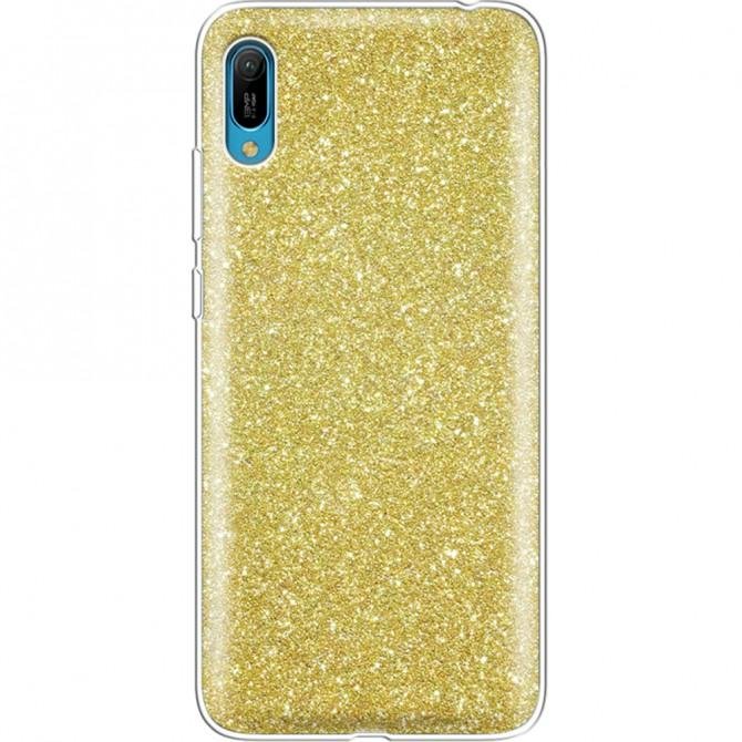 Чехол Silicone 3in1 Блёстки для Huawei Y6 2019/Y6s Gold-1