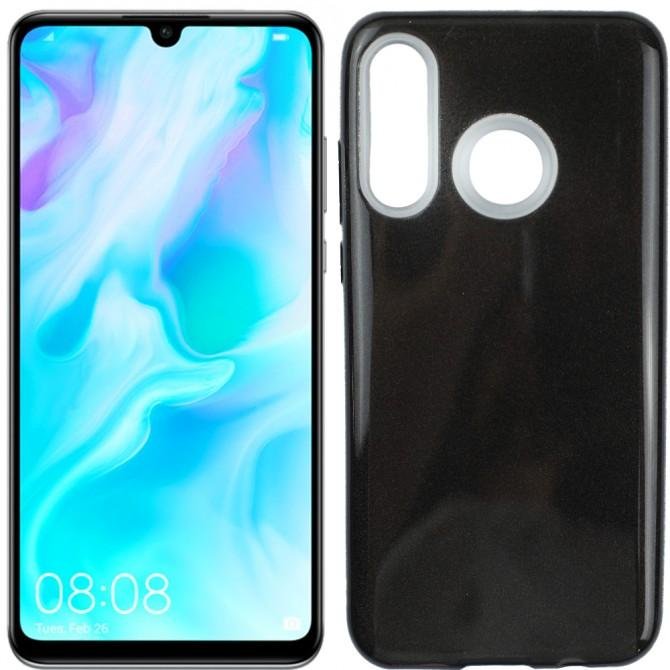 Чохол Silicone 3in1 Блискітки для Huawei P30 Lite Чорний
