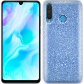 Чохол Silicone 3in1 Блискітки для Huawei P30 Lite Синій