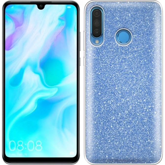 Чехол Silicone 3in1 Блёстки для Huawei P30 Lite Blue