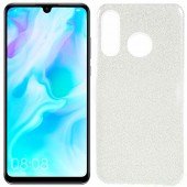 Чехол Silicone 3in1 Блёстки для Huawei P30 Lite Silver