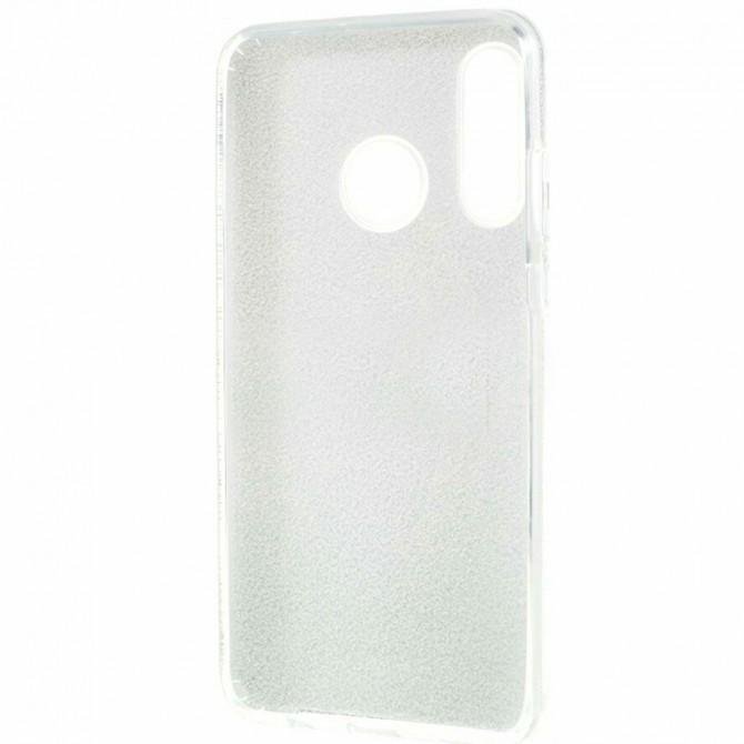 Чехол Silicone 3in1 Блёстки для Huawei P30 Lite Silver-2