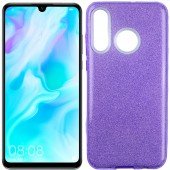 Чехол Silicone 3in1 Блёстки для Huawei P30 Lite Violet