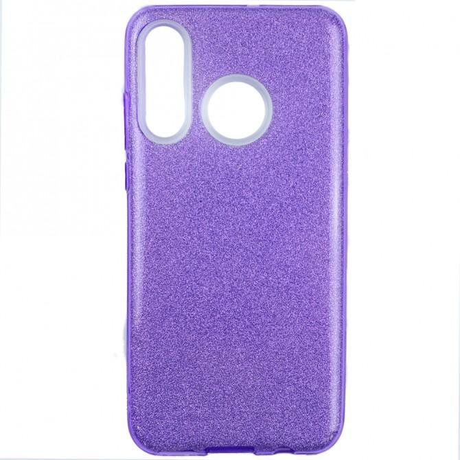 Чехол Silicone 3in1 Блёстки для Huawei P30 Lite Violet-1