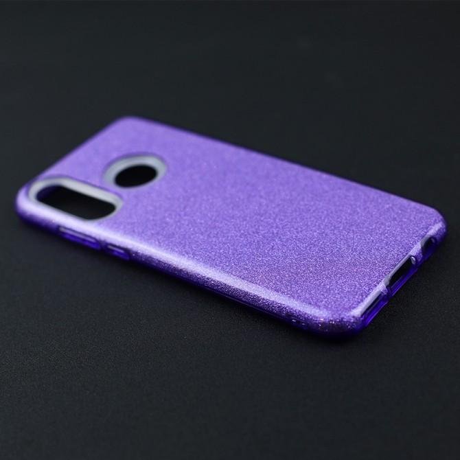 Чехол Silicone 3in1 Блёстки для Huawei P30 Lite Violet-3