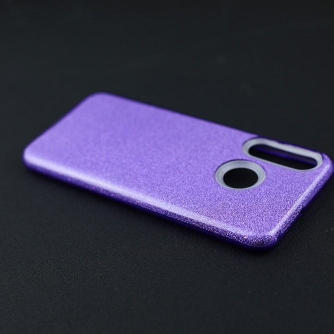 Чехол Silicone 3in1 Блёстки для Huawei P30 Lite Violet-4