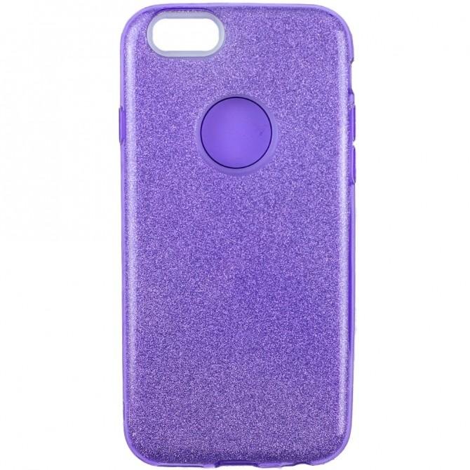 Чехол Silicone 3in1 Блёстки для iPhone 6 Violet-1