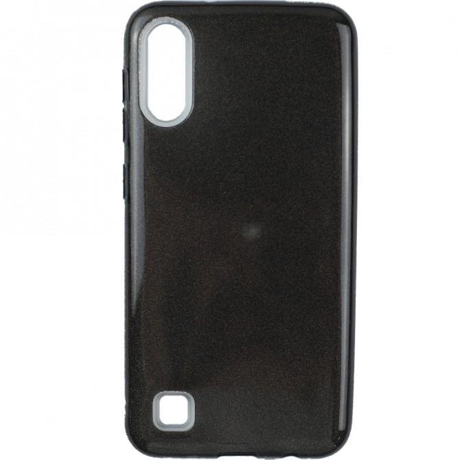 Чехол Silicone 3in1 Блёстки для Samsung A105 Galaxy A10 Чёрный-1