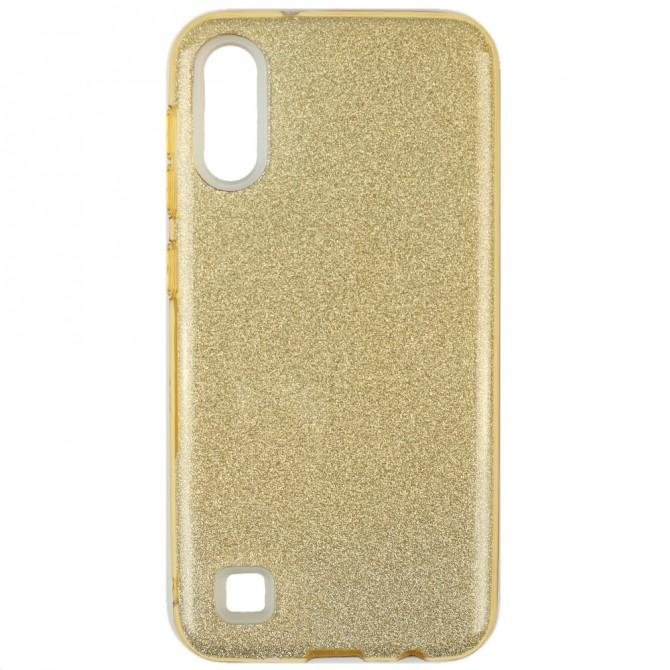 Чехол Silicone 3in1 Блёстки для Samsung A105 Galaxy A10 Gold-1